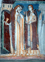 Fresco from the 13th century - The foolish and the clever virgin (not by Giotto)